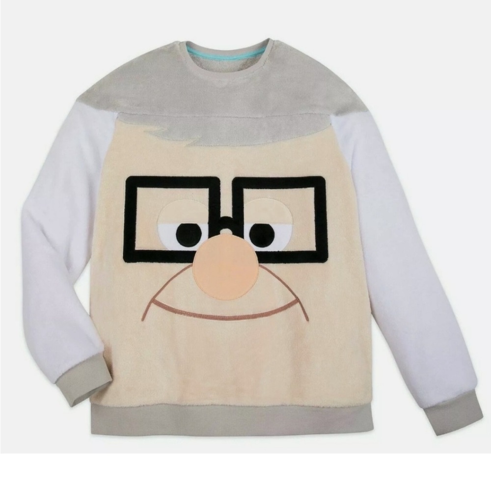 Disney Up Carl Face Fleece Sweatshirt-Worn Once! - Picture 1 of 10